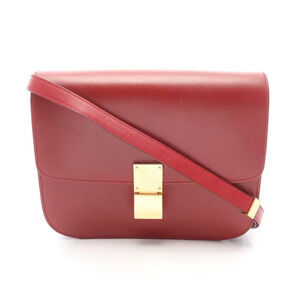 Celine Classic Crossbody Box Bag flap pushlock Red